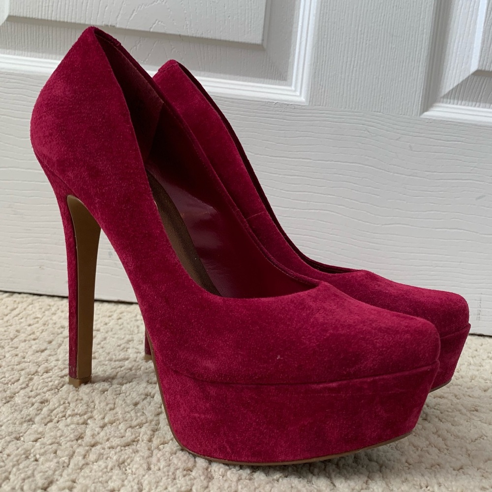 Jessica Simpson Waleo 7.5 Fuscia Suede Pumps